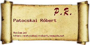 Patocskai Róbert névjegykártya